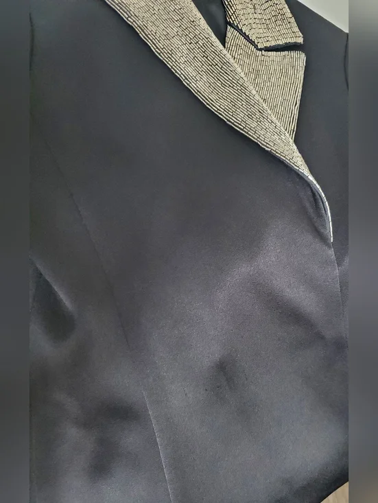 Alice + Olivia eve emblishment beaded Norch collar satin blazers Size 0 With Def - Picture 14 of 16